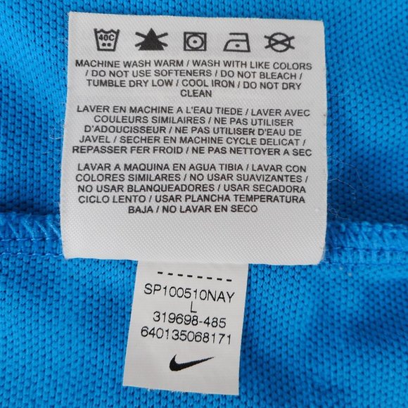 Nike Golf Polo L Blue Polyester Dri-FIT Short Sleeve Swoosh Crotched Mountain - Picture 11 of 11
